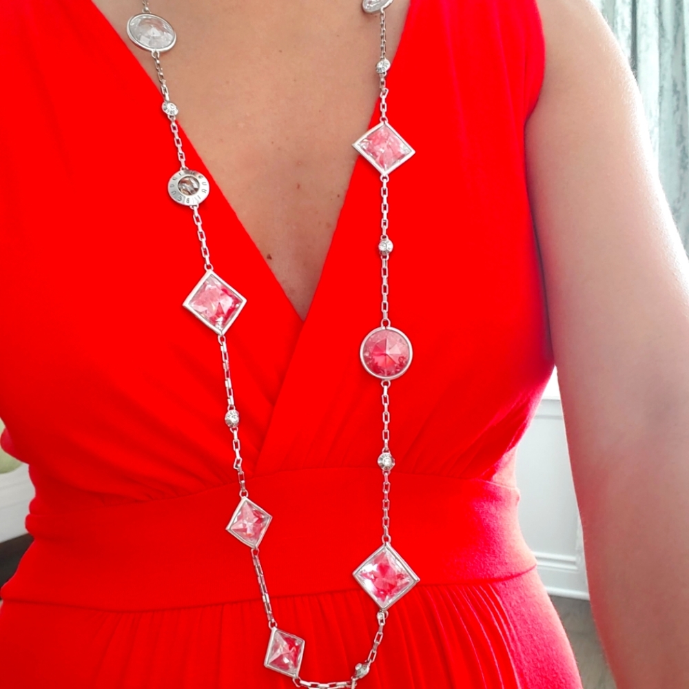 Henri Bendel iconic long crystal necklace